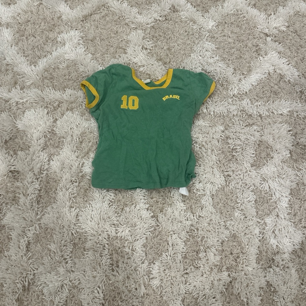 Urban Outfitters Green and Yellow Crop Top